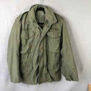 Vintage M-65 Field Jacket Men S OG Army Airborne Zip Military 70s Vietnam Era
